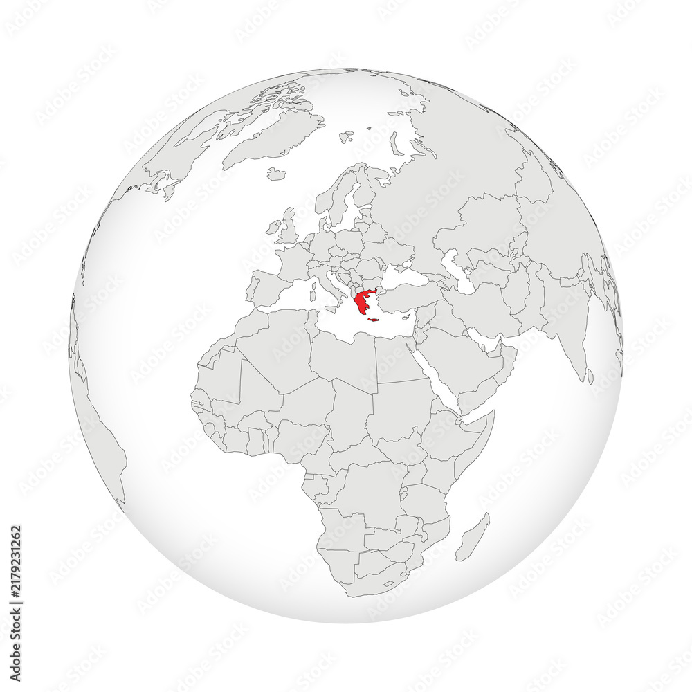 Obraz premium Location map of Greece.Greece on globe