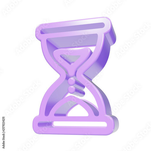 Purple 3D Hourglass Icon Render for Time Management and Productivity Website Interface Design Asset