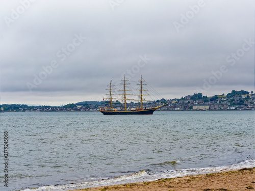 Canvastavla The Danish Tall Ship Georg Stage, a Sail Training Vessel arriving at the Port of