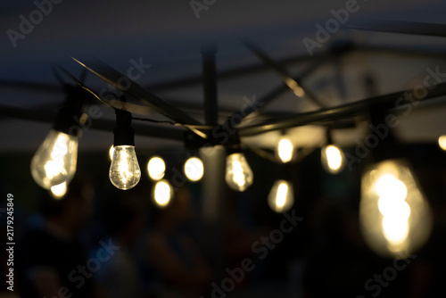 Obraz w ramie lights under an awning, Consolació, Sant Joan, Mallorca, Balearic Islands, Spain