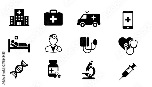 medical icons set
