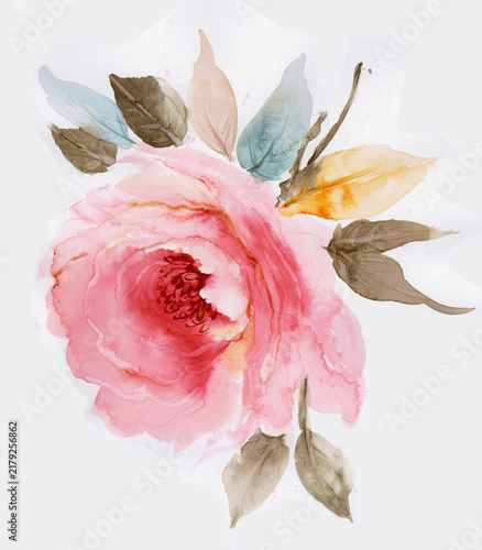 Hand painted watercolor flowers