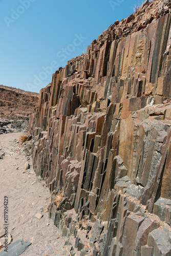 pipe rocks by sunny day