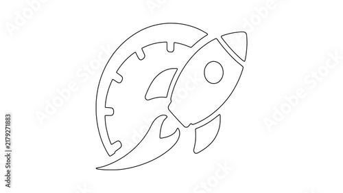 Rocket launch, professional concept illustration, clean visual, animated icon