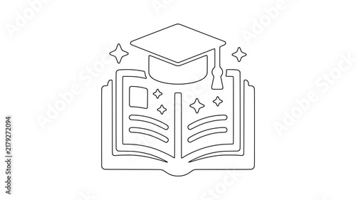 Online course books, clean digital symbol, creative graphic, animated icon