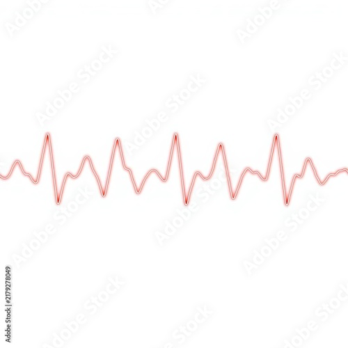 Wavy heartbeat line on a white background, illustrating heart rate, graph, ||heartbeat
