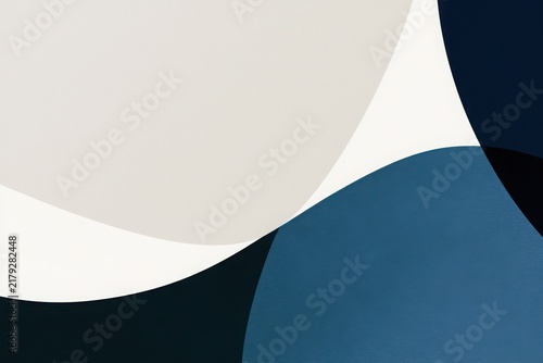 Modern abstract composition featuring soft organic shapes elements to convey a sense of calm and clarity on a minimalist background.