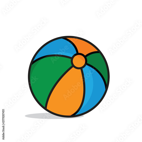 Beach Ball icon. summer. A colorful beach ball icon representing summer games, and seaside fun. Isometric design style