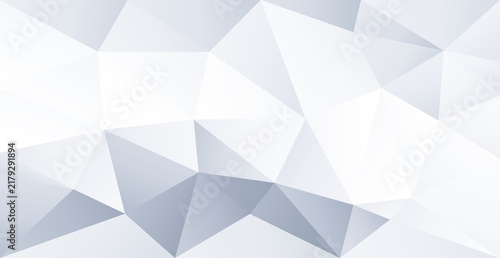 Fotografie Abstract White Low Poly Geometric Background Wallpaper with Modern 3D Polygon Sh