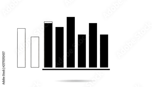 Black and white bar chart data visualization.