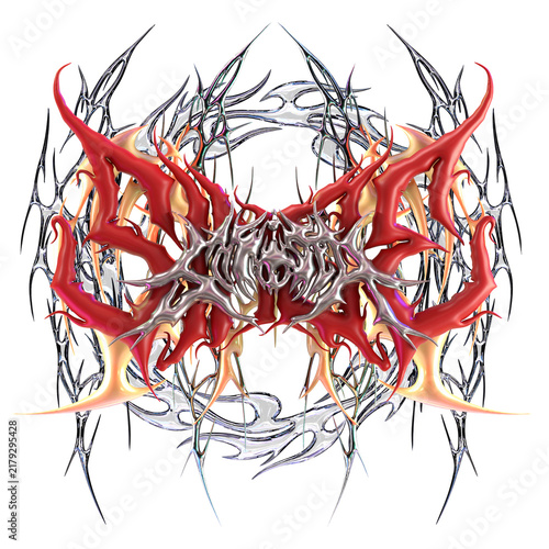 Chrome Tribal 3d and Silver