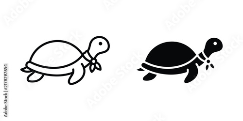 Turtle with Scarf Minimalist Vector Graphic for Wildlife Branding
