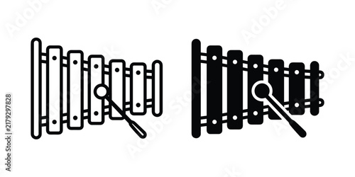 Xylophone vector graphic with mallets for music education