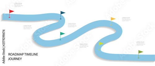 Business road map timeline Infographic design with 6 steps.  Infographic template for business presentation slide.   Modern milestone diagram with road journey concept.  