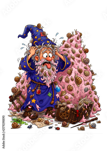 A Clumsy Wizard Cartoon 2