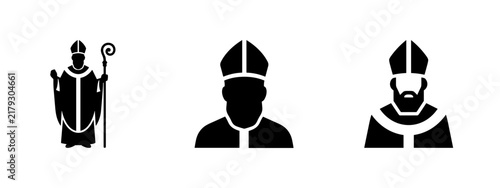 Canvas Print Bishop or Pope Religious Leader Icon Set