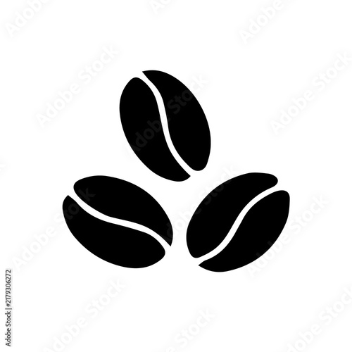 Roasted Coffee Beans Vector Icon Silhouette for Cafe Shop Espresso Roast and Beverage Logo