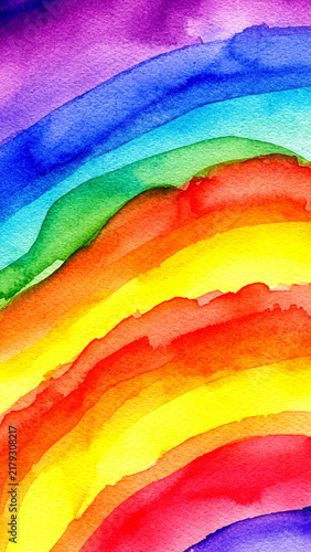 Watercolor abstract rainbow background Decorative wallpaper Colorful pattern