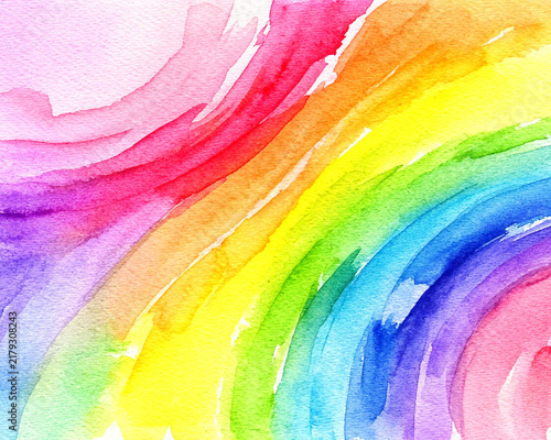 Watercolor abstract rainbow background Decorative wallpaper Colorful pattern