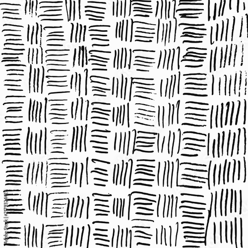 手描き格子柄の白黒抽象背景