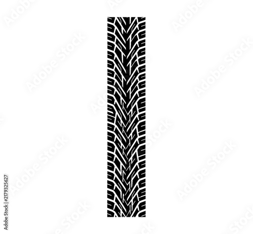 A vertical clean tire track vector illustration on white