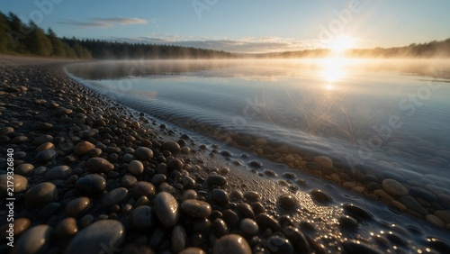 Leading-Line Pebble Shoreline