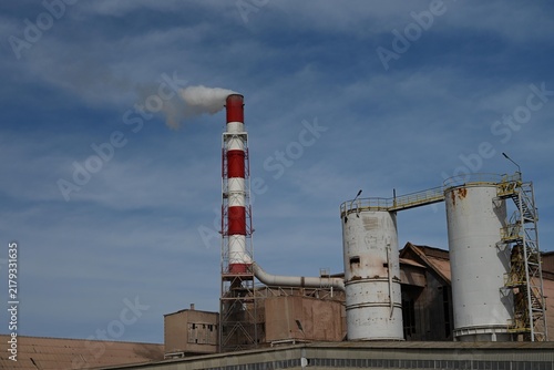 industrial plant with smoke