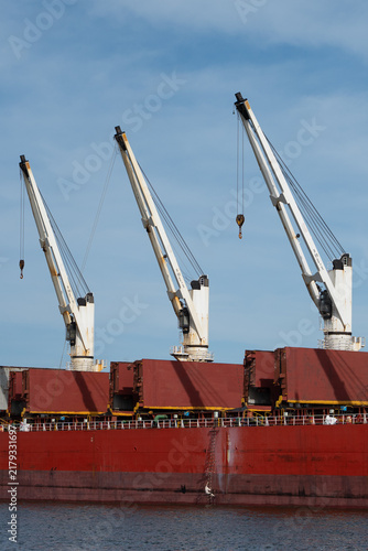 cargo ship in port. Stocznia Gdańsk