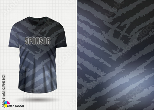 Black camo t-shirt mockup with sponsor text design