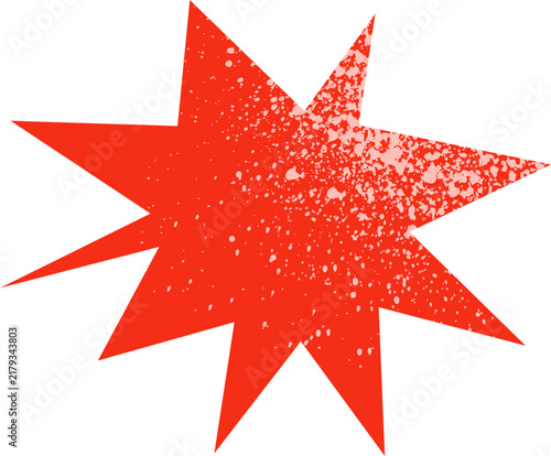 Abstract Starburst Shape with Grunge Texture