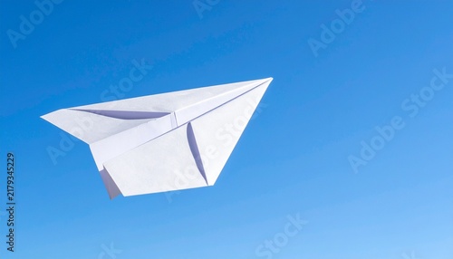 Paper Airplane on Blue Background Illustration