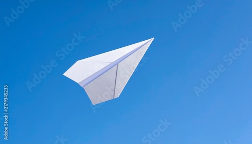 Paper Airplane on Blue Background Illustration