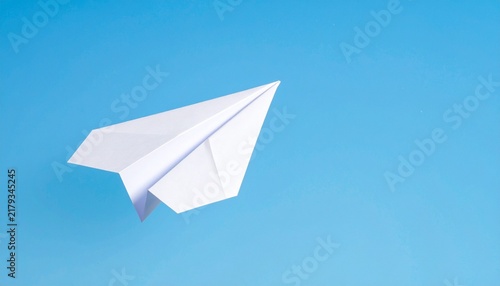 Paper Airplane on Blue Background Illustration