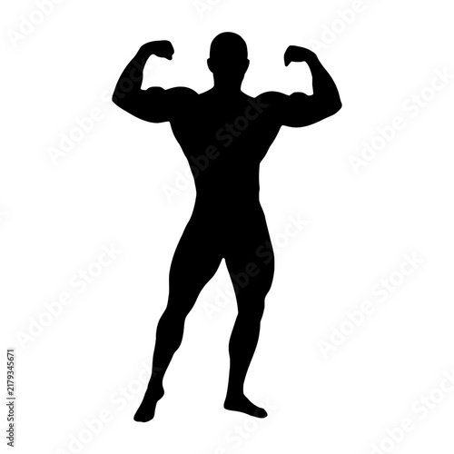 Принти на полотні Muscular man flexing arms confidently