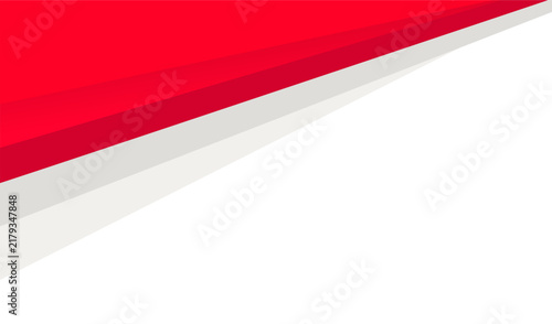 Red and white abstract background with diagonal lines and shadows.