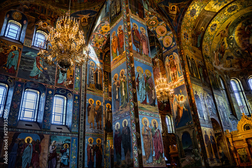 Foto Interior of Church of the Savior on Blood, Saint Petersburg, Russia
