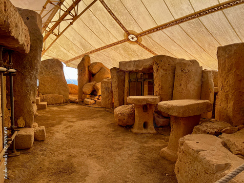 Mnajdra megalithic temples in malta, ancient archaeological site, prehistoric structure