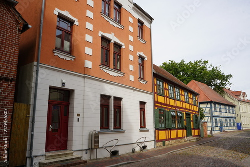 Photography Beautiful half-timbered houses in Röbel, Mecklenburg-Western Pomerania, Germany