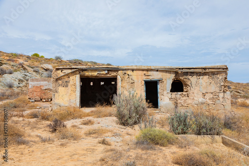 Quadro su tela Ruins of Riethuis farmstead, colonial heritage site, Karoo
