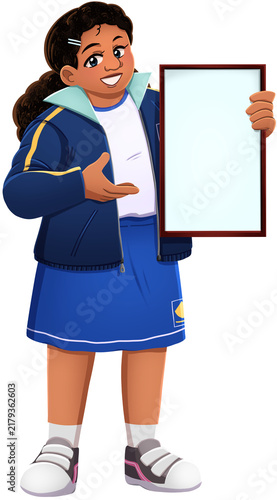 Student Presenting a Blank Board Illustration