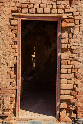 Ruins of Uintjiesbos farmstead, colonial heritage site in the Tankwa Karoo