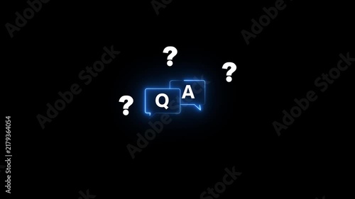International ask a question day concept, Businessman clicking Q&A or Question and Answer button FAQ( frequency asked questions), question mark, Answer, 4k motion graphic animation.