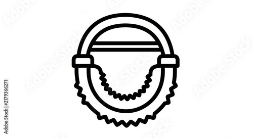 Minimal durian fruit icon in black and white line art style