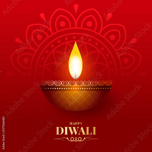 Indian festival happy diwali with decorative diwali props, diwali traditional background, Diwali celebration greeting card, vector illustration