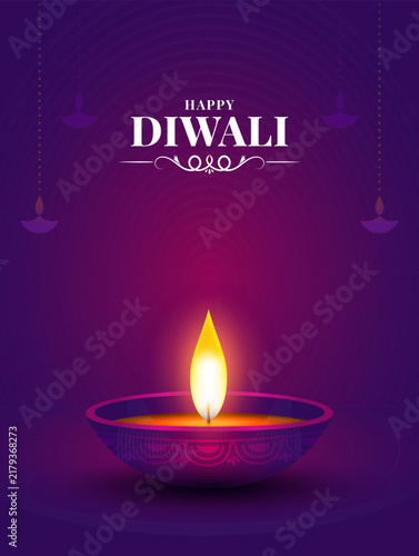 Happy Diwali indian fetival of lights celebration Traditional card background. Diwali festival poster, stories, banner, flyer vector illustration