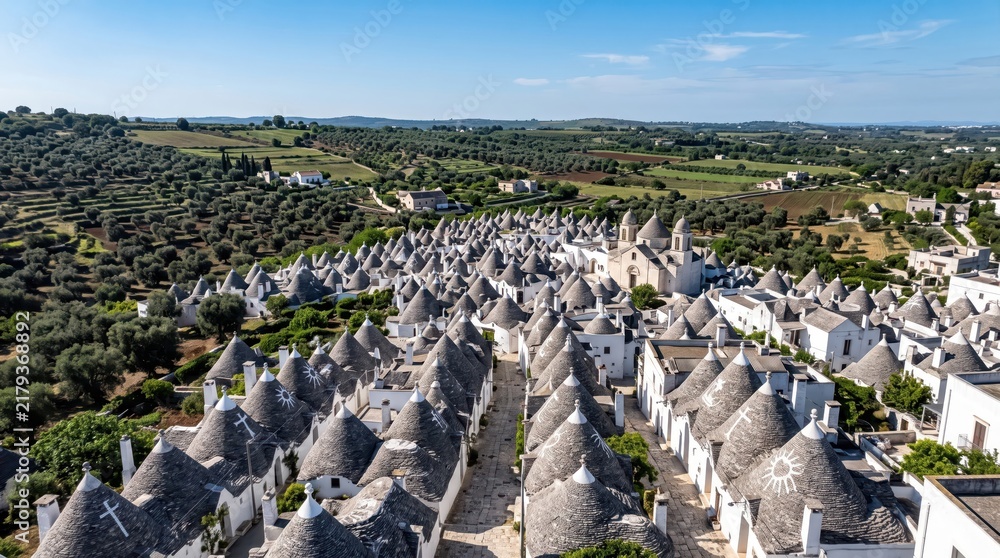 Fototapeta premium Italy Alberobello Traditional Village Panorama