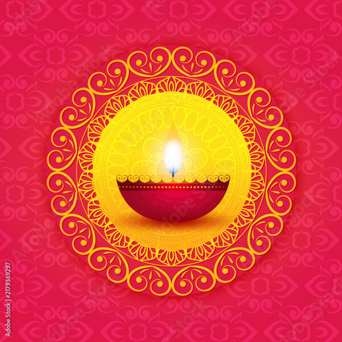 Happy Diwali indian fetival of lights celebration Indian Traditional card background. Diwali celebration vector illustration design