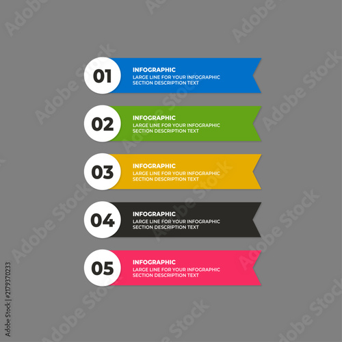 Sign infographic template with your text in different colors