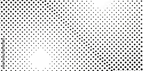 Abstract dots halftone black and white fabric pattern effect dotted background. grunge vector halftone polka dots gradient background graphic rectangular, retro pop art half tone pattern design.