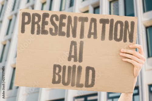 Quadro su tela "Presentation AI build" Model creates compelling slide decks